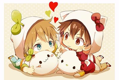 รูปเด็กผู้ชายสองคนการ์ตูน