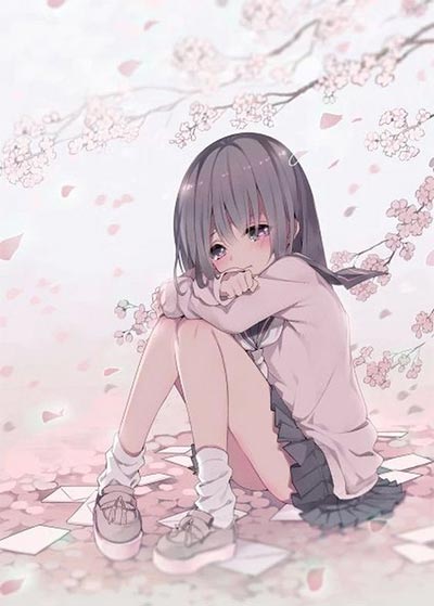 รูปการ์ตูนผู้หญิงเหงา