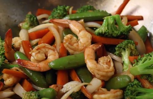 บล็อคโคลี่ผัดกุ้ง