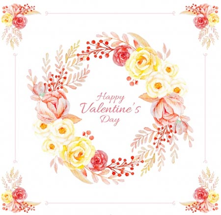 กรอบรูปลายดอกไม้สีน้ำ