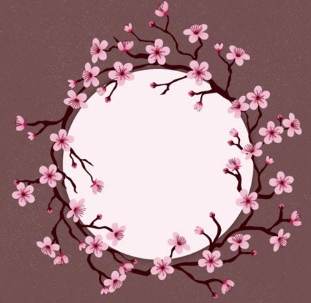 เฟรมลายดอกสีชมพู