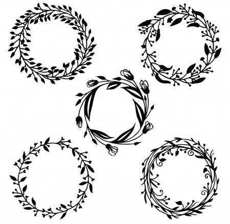 กรอบรูปดอกไม้สีดำ