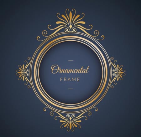 กรอบรูปหลุยส์วงกลมสีทอง