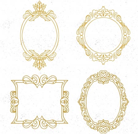 กรอบรูปลายเส้นสีทอง