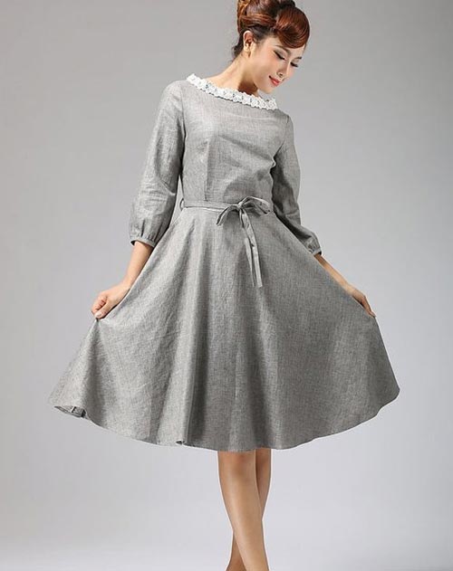 ชุดแซกสีเทา