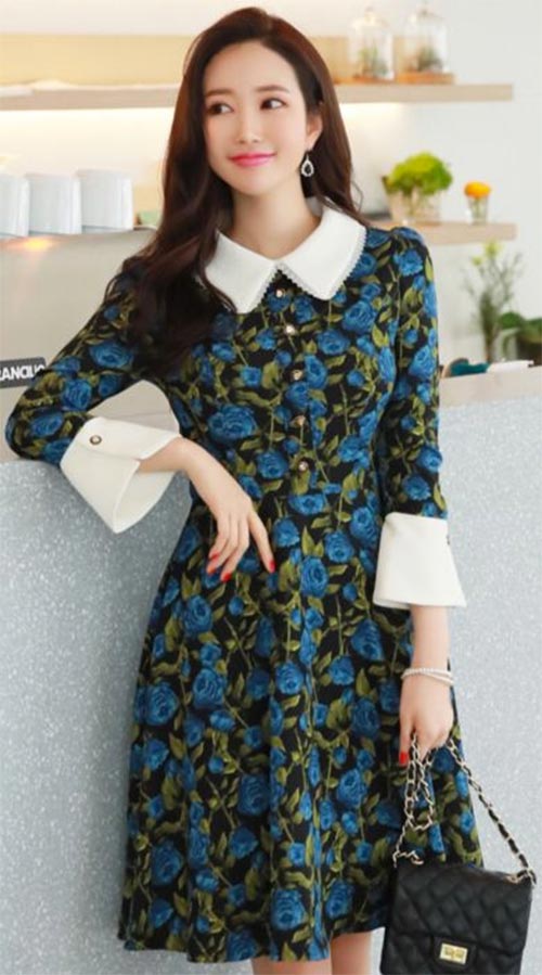 เดรสวินเทจแขนยาว