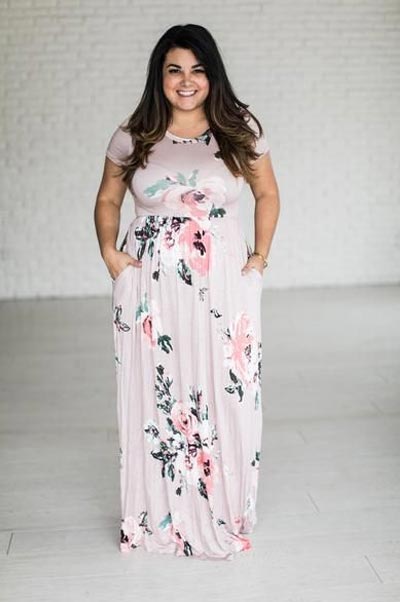 ชุดเดรสลายดอกคนอ้วน10