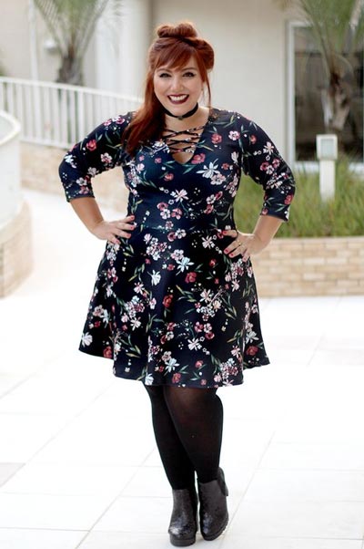 ชุดเดรสลายดอกคนอ้วน11