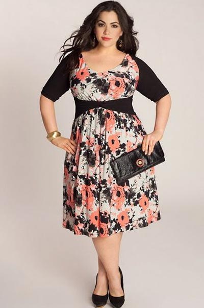 ชุดเดรสลายดอกคนอ้วน14