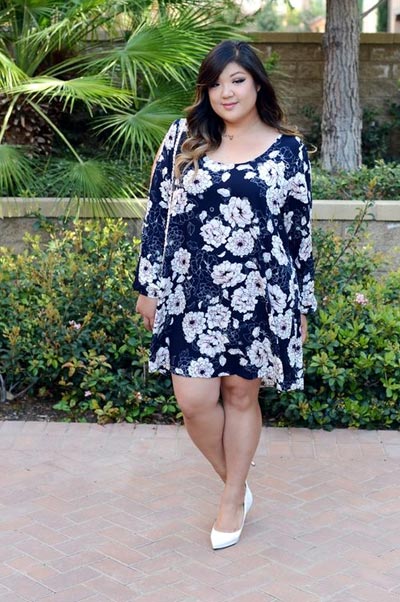 ชุดเดรสลายดอกคนอ้วน21