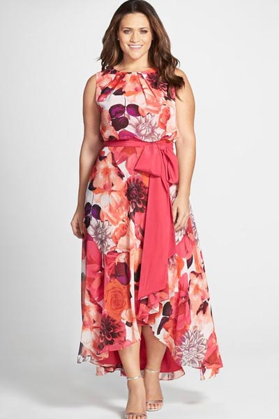 ชุดเดรสลายดอกคนอ้วน3