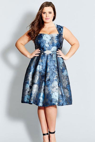 ชุดเดรสลายดอกคนอ้วน5