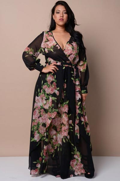 ชุดเดรสลายดอกคนอ้วน6