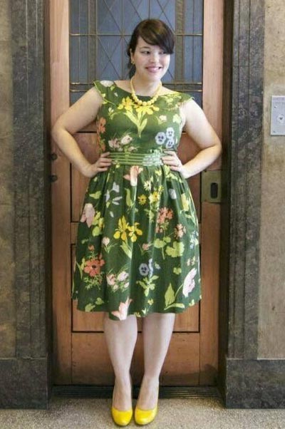 ชุดเดรสลายดอกคนอ้วน8