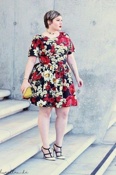 ชุดเดรสลายดอกคนอ้วน9