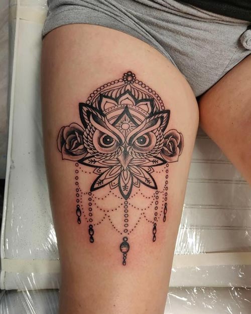 ลายสักนกฮูก