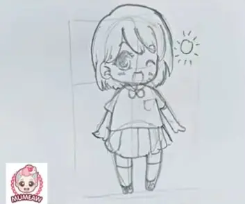 การ์ตูนจิบิเด็กนักเรียนหญิง