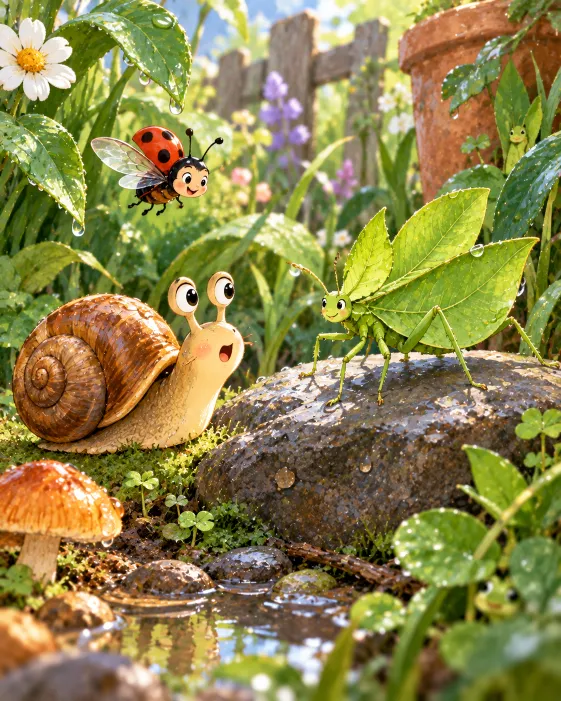 The snail and the walking leaf