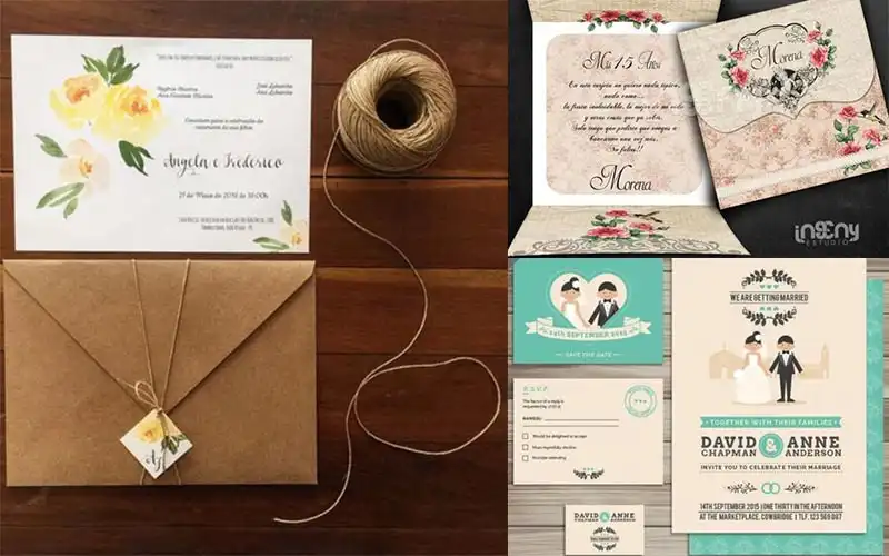 การ์ดแต่งงานวินเทจ