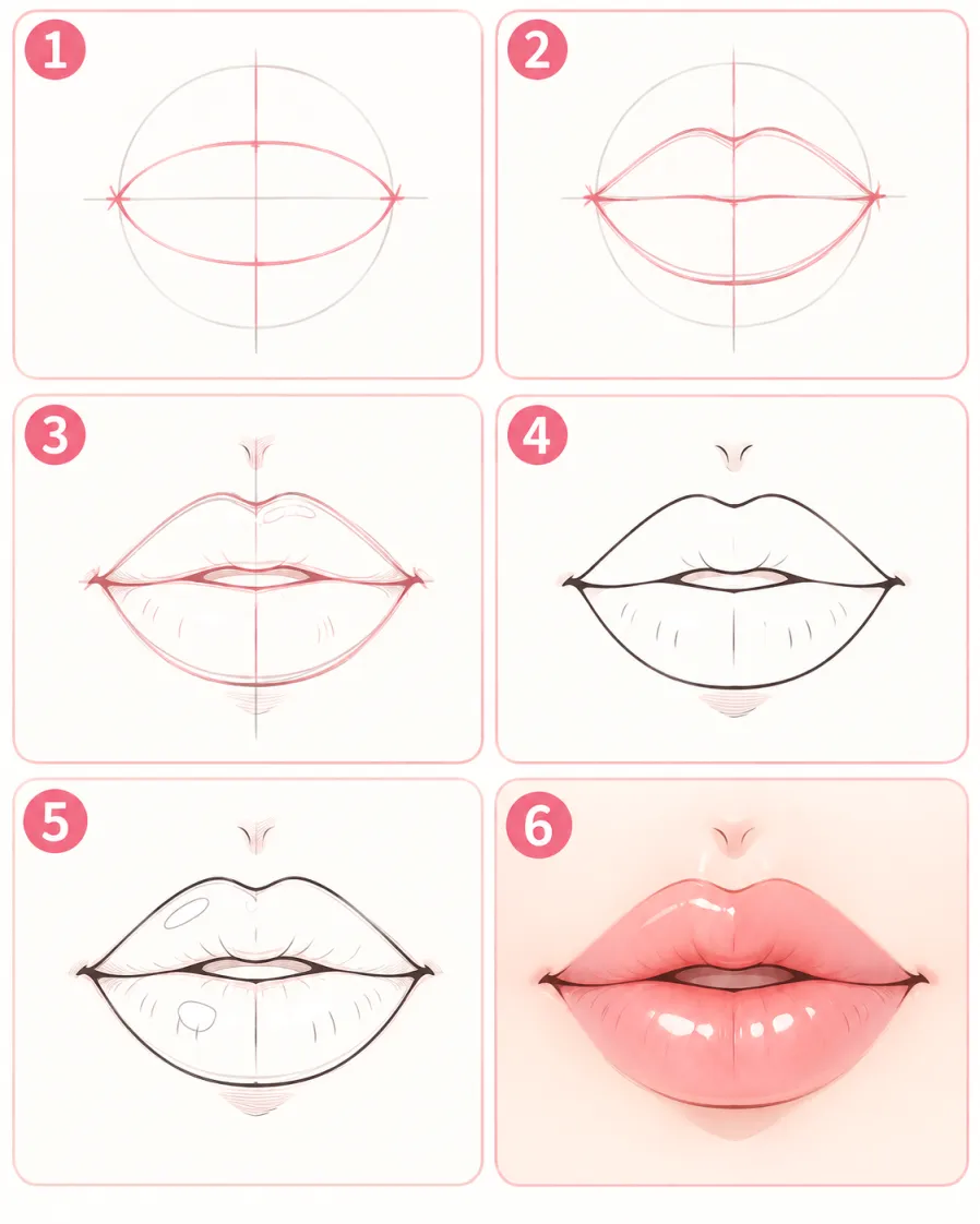 วาดริมฝีปากอนิเมะฉ่ำวาว
