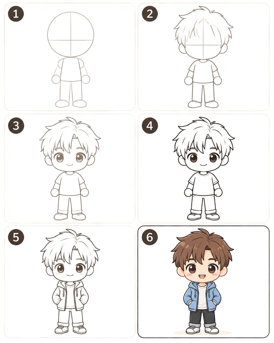 วาดเด็กผู้ชายจิบิ
